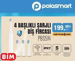 POLOSMART 4 BAŞLIKLI ŞARJLI DİŞ FIRÇASI PBS514